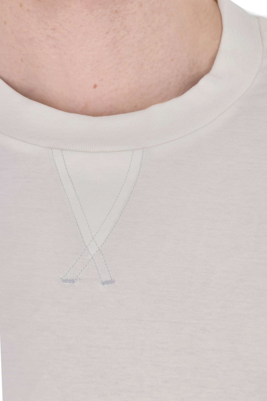 Herno White Knit-Effect Cotton T-Shirt Wit