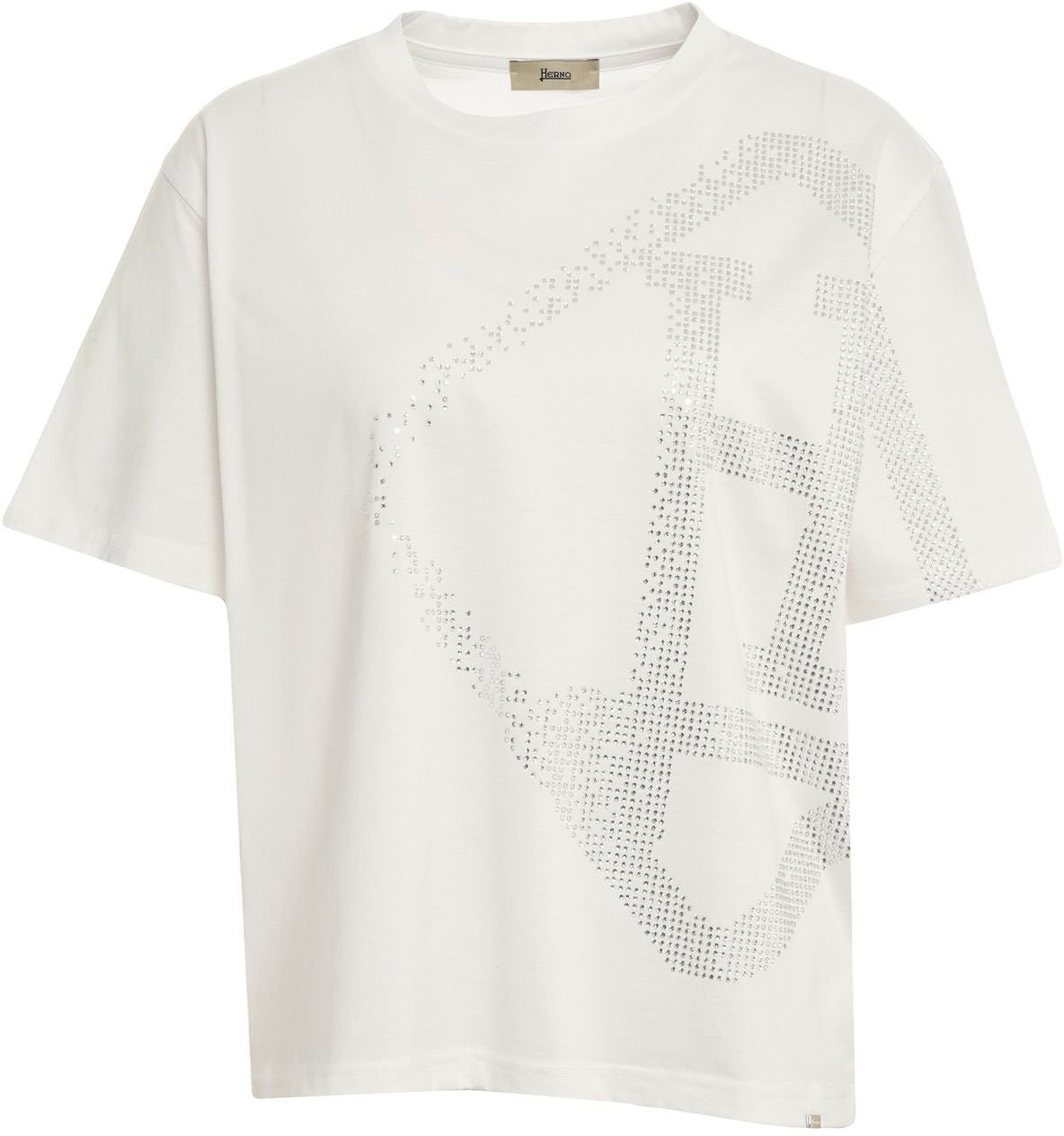 Herno T-shirt with rhinestones Wit
