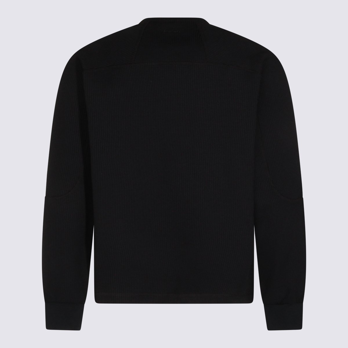 Herno Ribbed Crew Neck Sweater With Relaxed Fit Zwart
