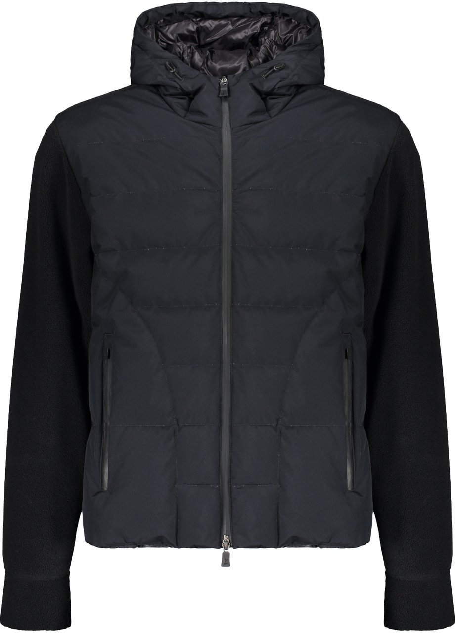 Herno Soft black jacket with hood Blauw