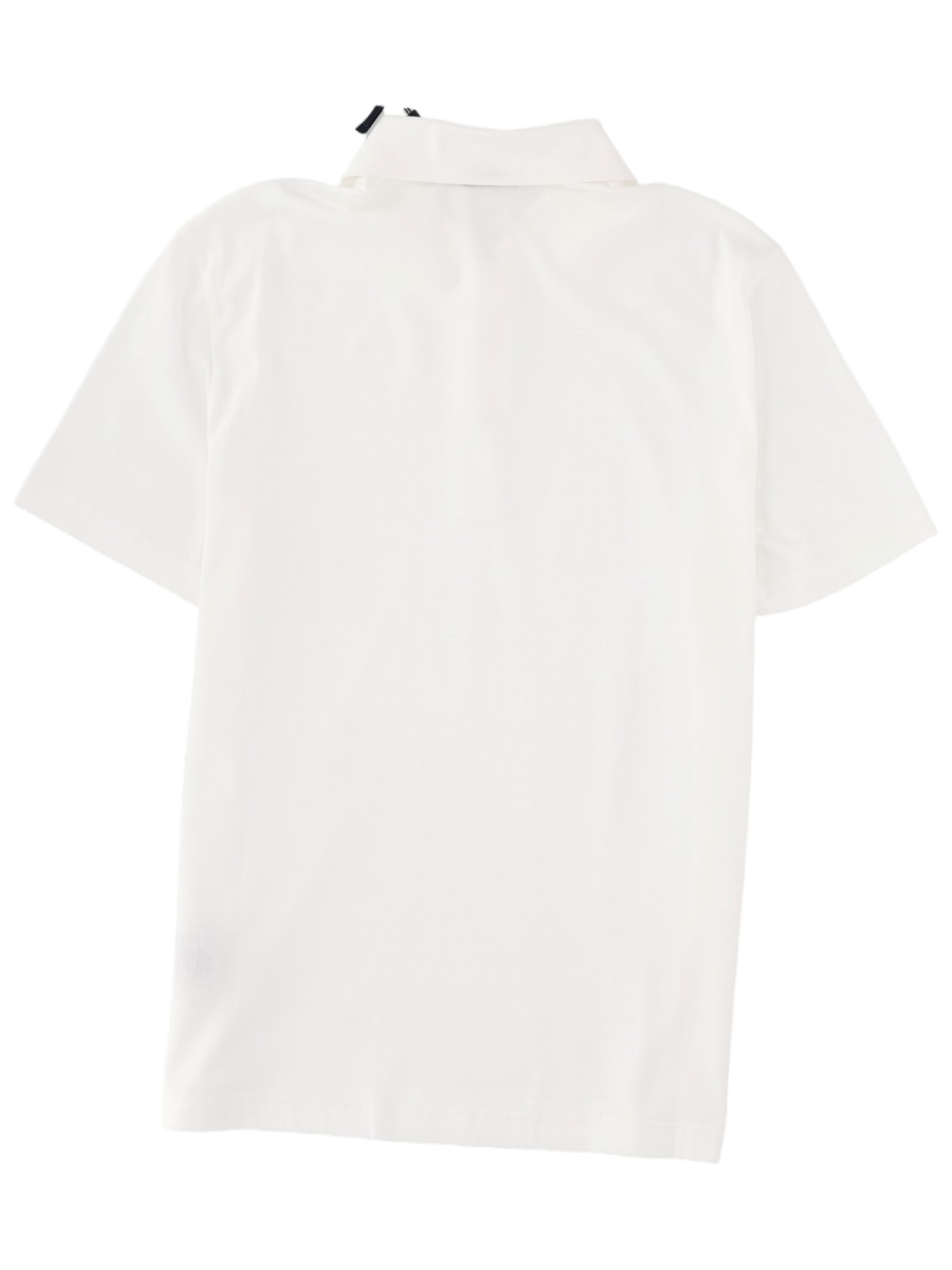 Herno White Short-Sleeve Polo with Traditional Collar and Minimalist Design Wit