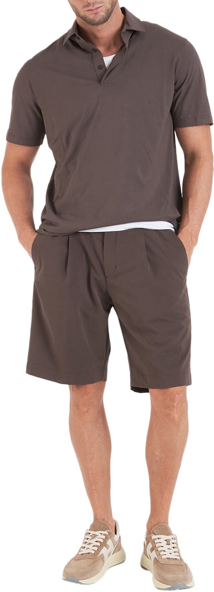 Herno Cotton polo shirt Bruin