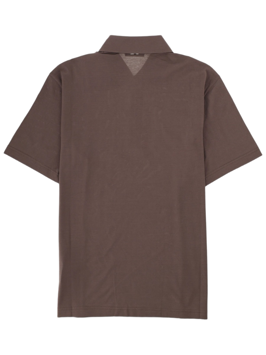 Herno Minimalist Smooth Cotton Polo Shirt Grijs