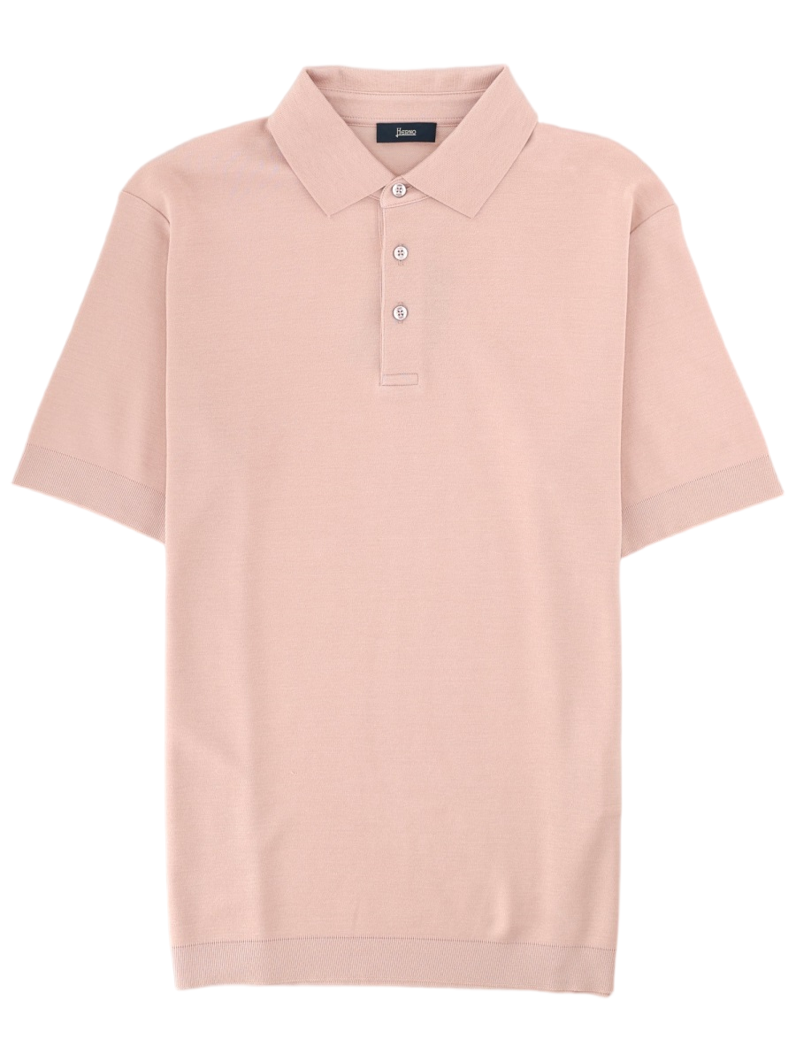 Herno Short-Sleeve Smooth Cotton Polo Shirt Neutraal