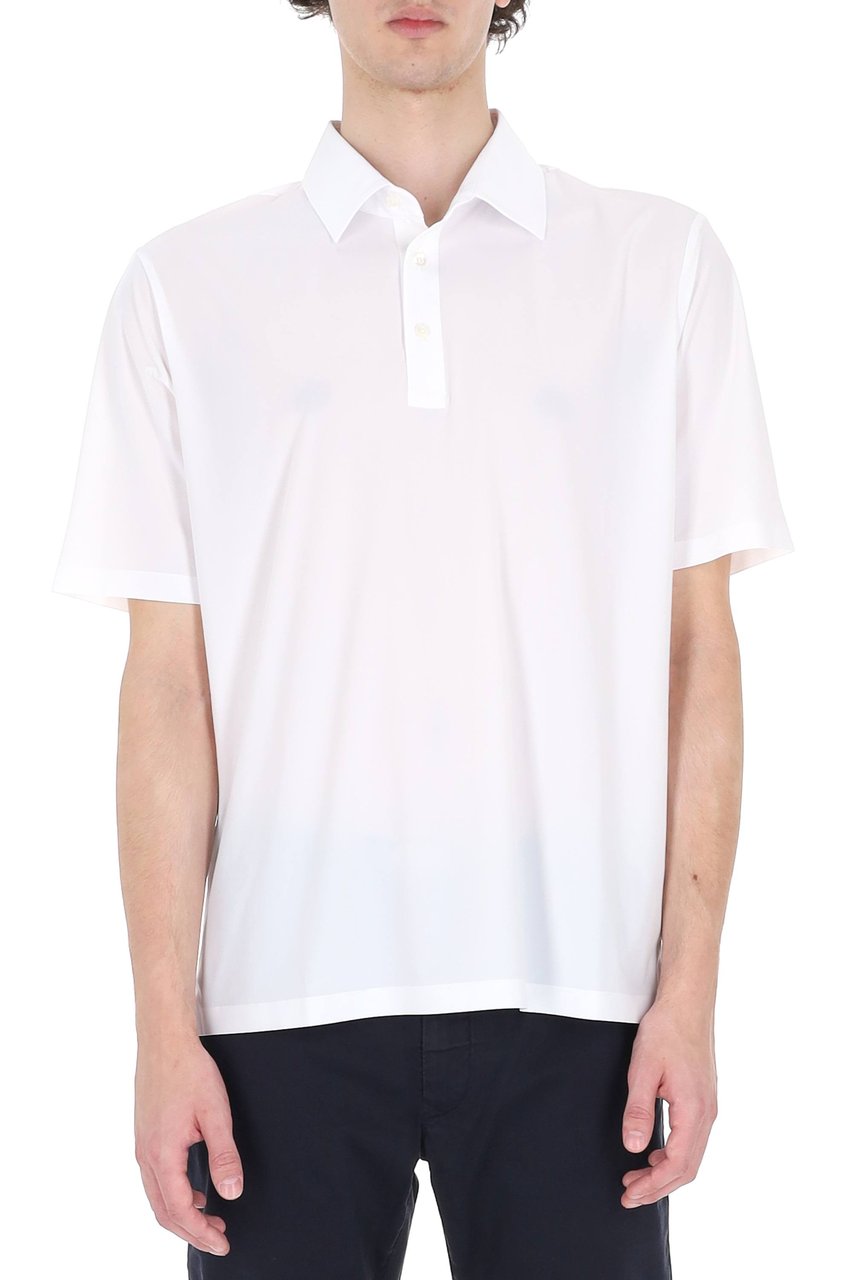 Herno White Ultralight Technical Fabric Polo Shirt Wit