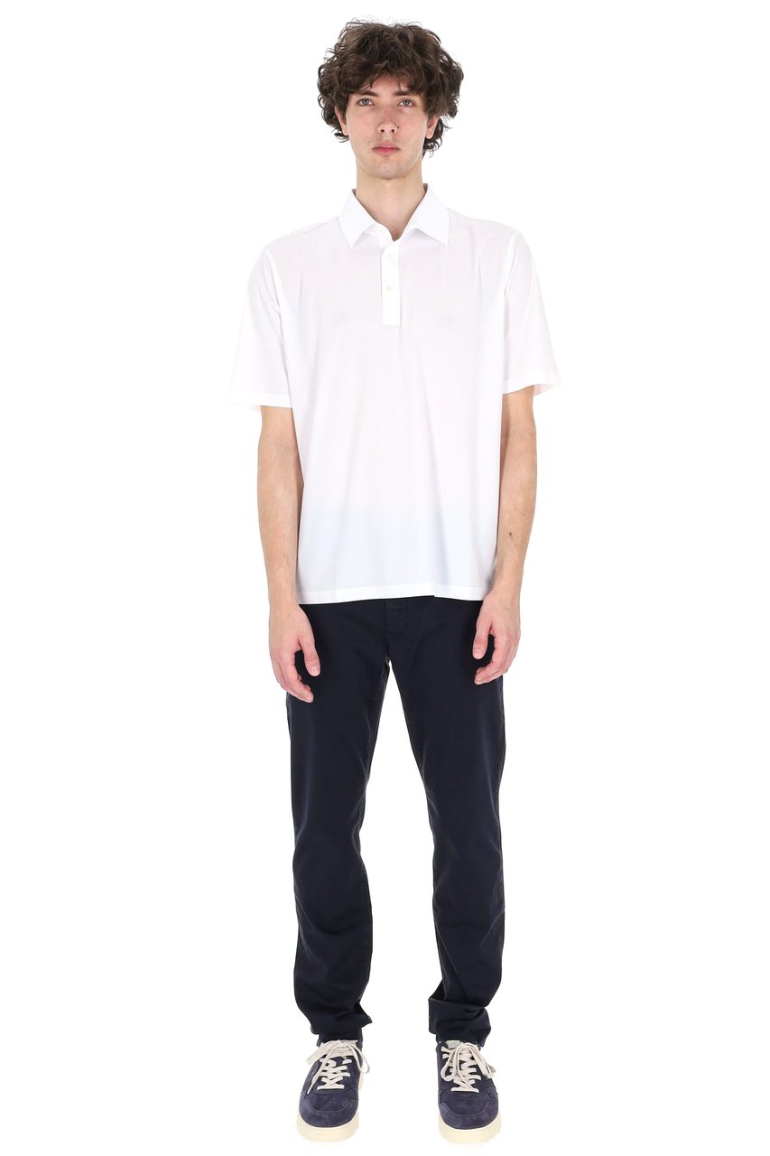Herno White Ultralight Technical Fabric Polo Shirt Wit