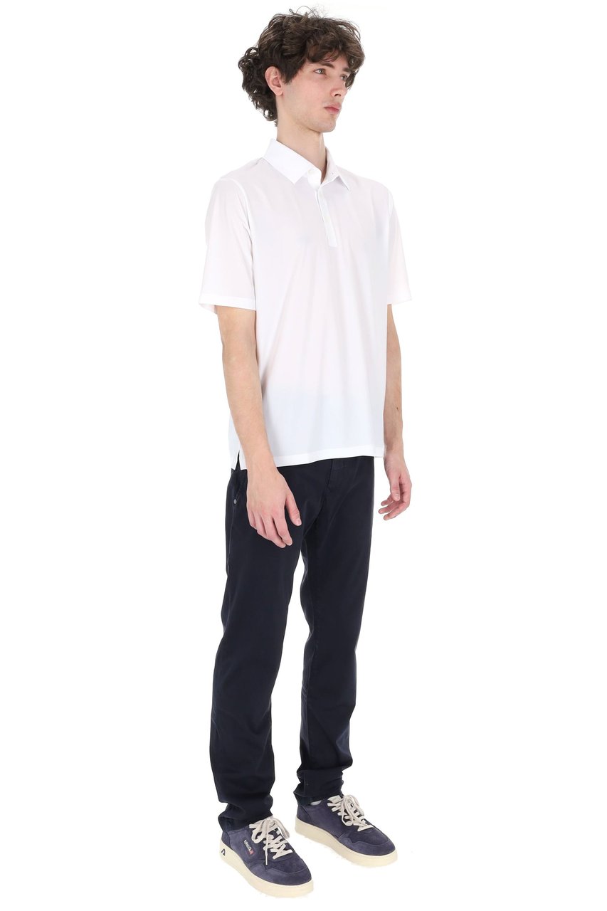 Herno White Ultralight Technical Fabric Polo Shirt Wit