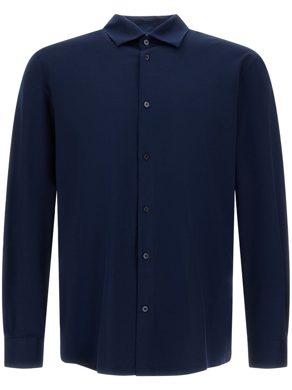 Herno Long-Sleeve Casual Shirt with Classic Collar and Button-Down Front Blauw