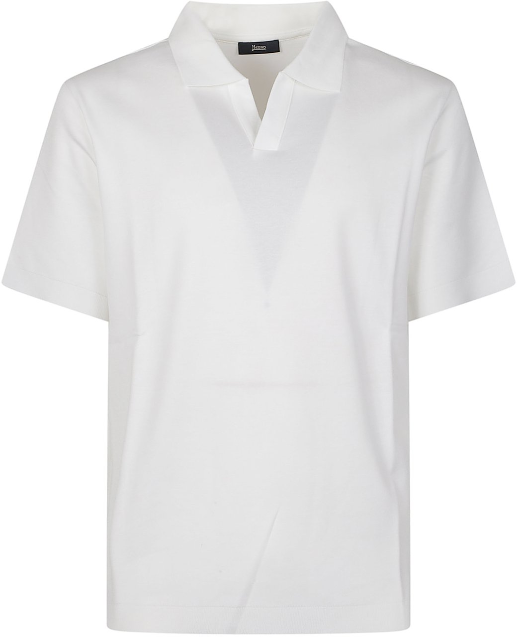 Herno Short Sleeve Polo Shirt White Wit