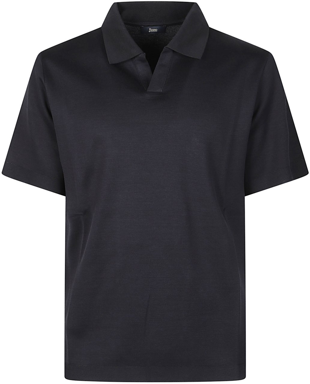 Herno Short Sleeve Polo Shirt Blue Blauw