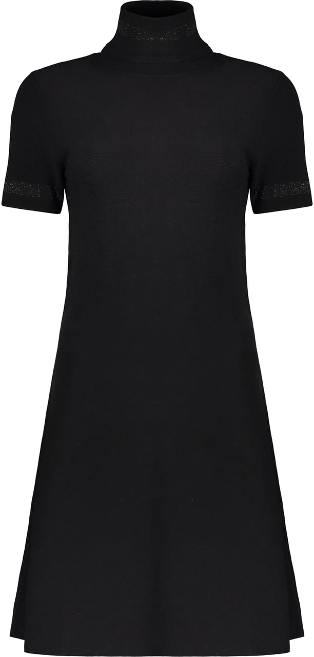 Herno Elegant black dress with high collar Zwart