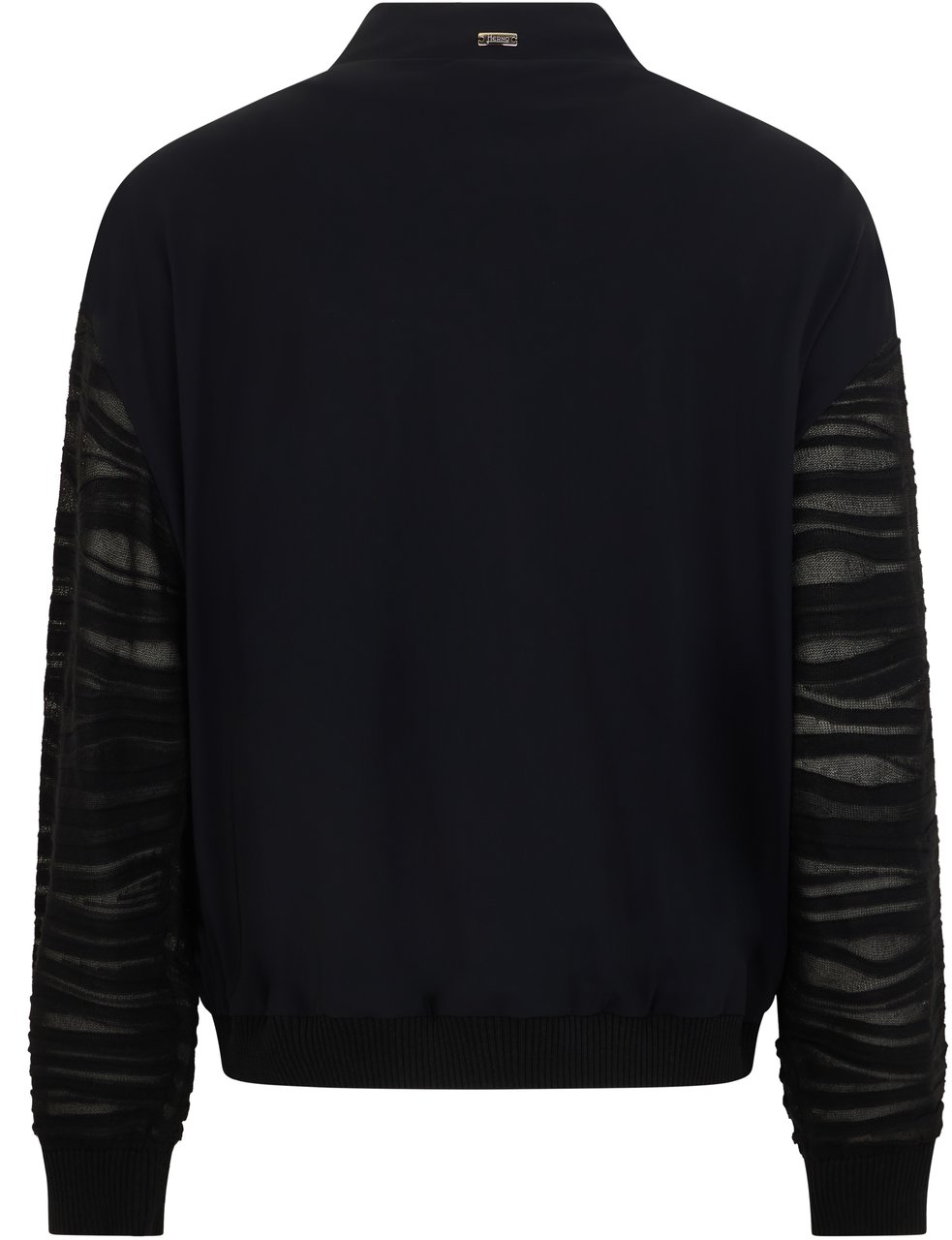 Herno Black bomber with knitted sleeves Zwart