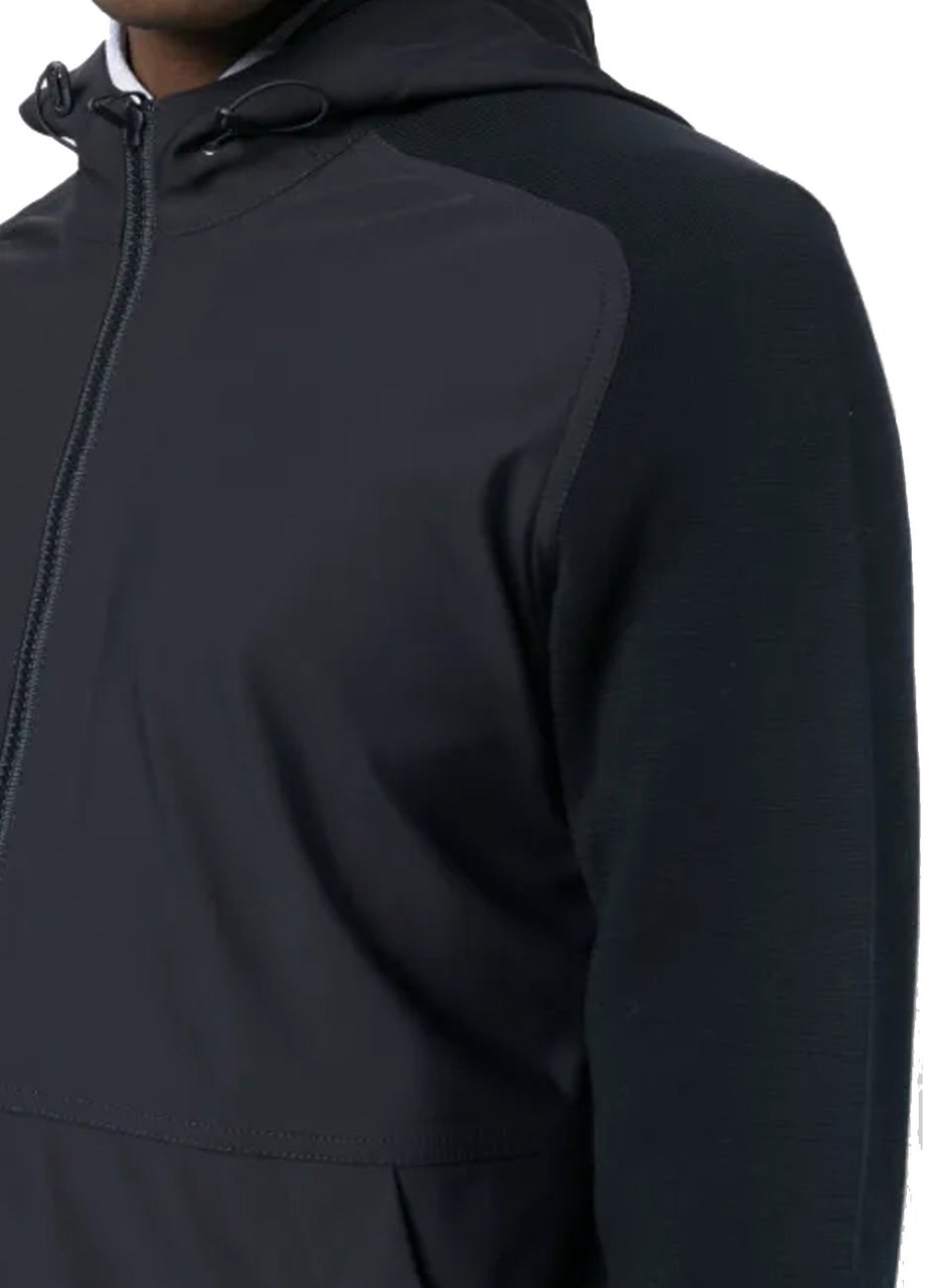 Herno Herno Knit-Sleeve Hooded Jacket Blauw