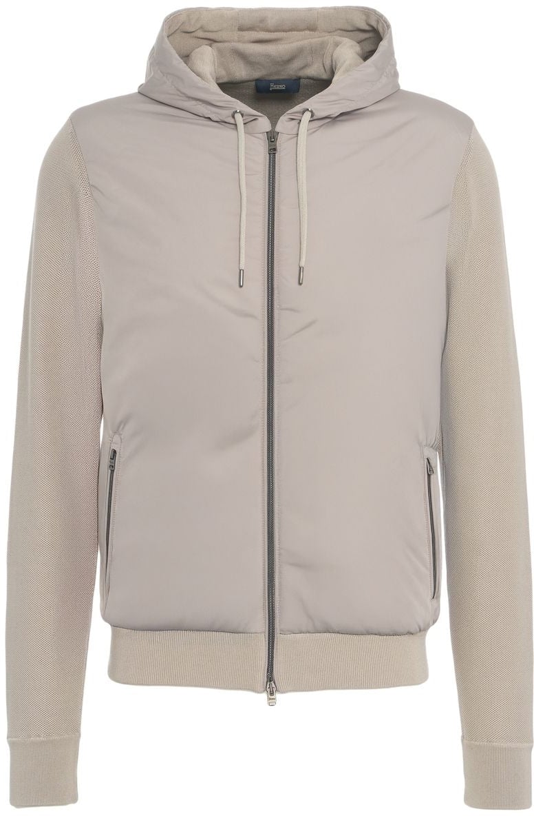 Herno Tricot jacket with padded front Grijs