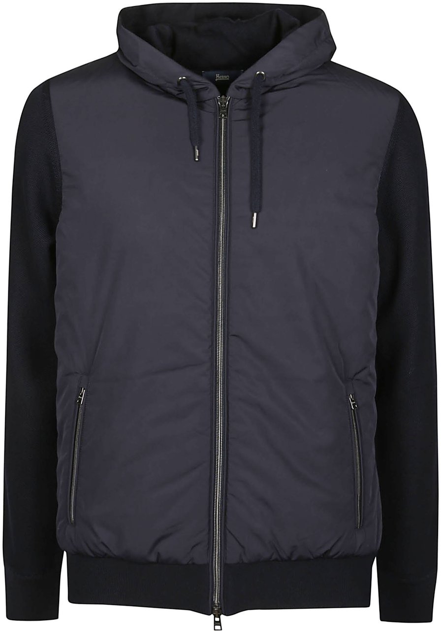 Herno Combined Padded Jacket Blue Blauw