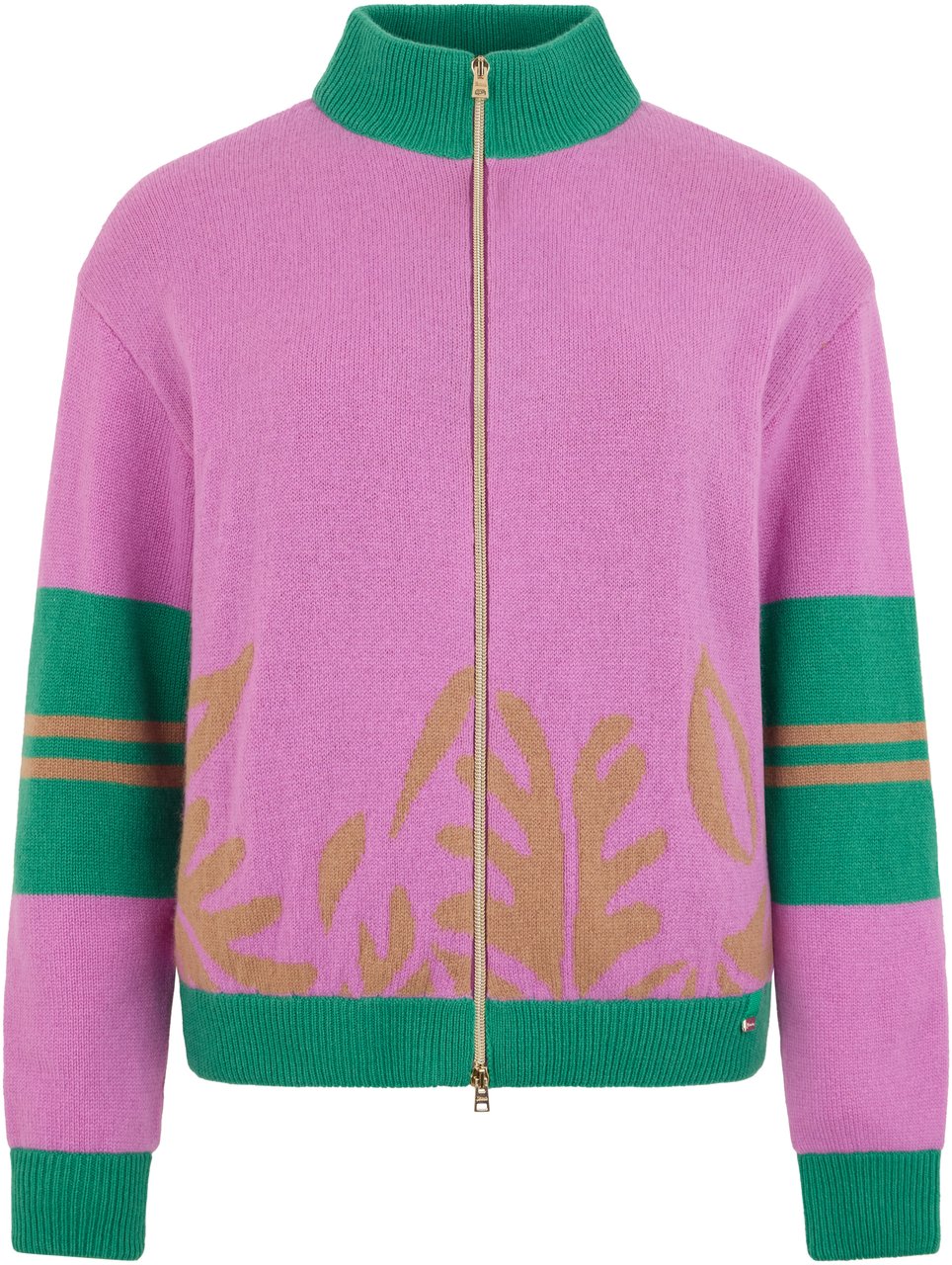 Herno Cardigan with zip with floral pattern Roze