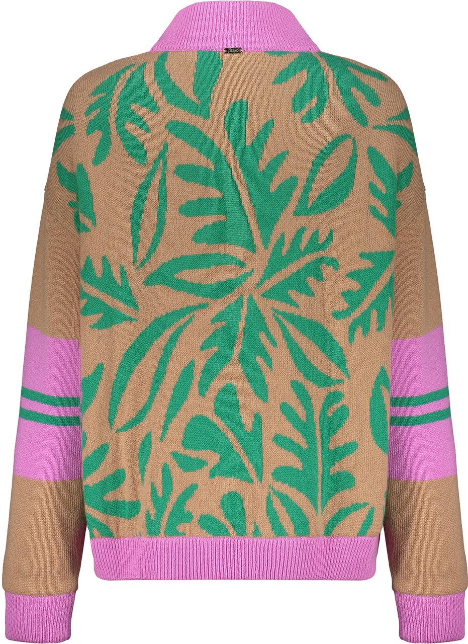 Herno Modern cardigan with zip and unique details Neutraal