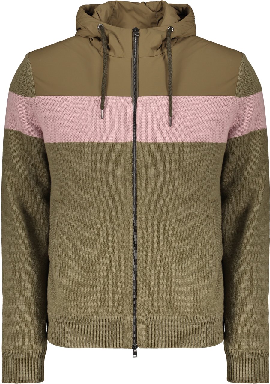 Herno Wool jacket with hood Groen