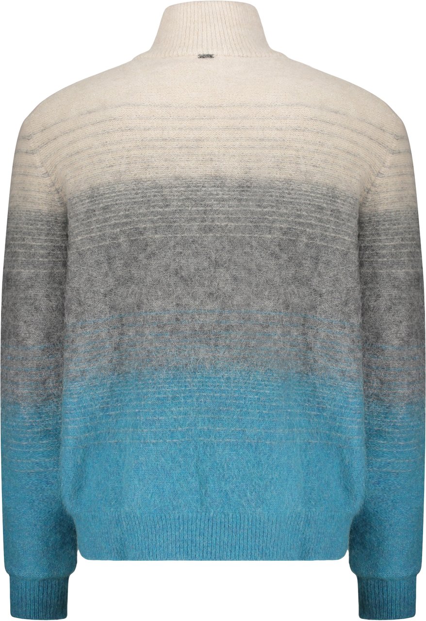 Herno High collar zipped cardigan Blauw