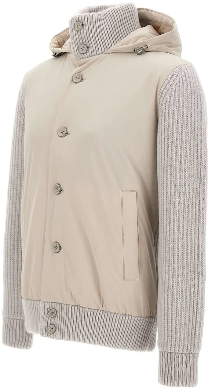 Herno Herno Resort Hooded Knitted Jacket Beige