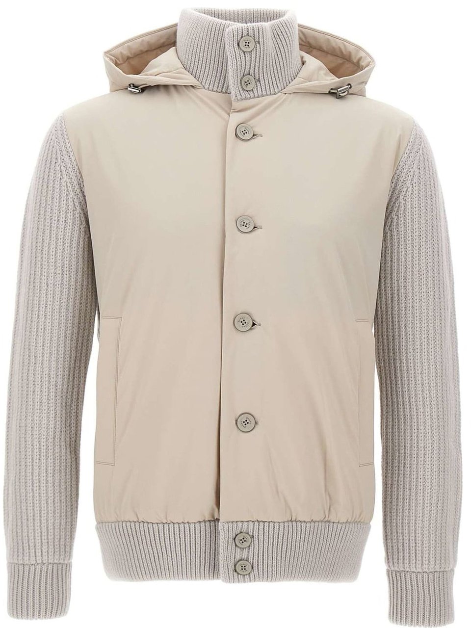 Herno Herno Resort Hooded Knitted Jacket Beige