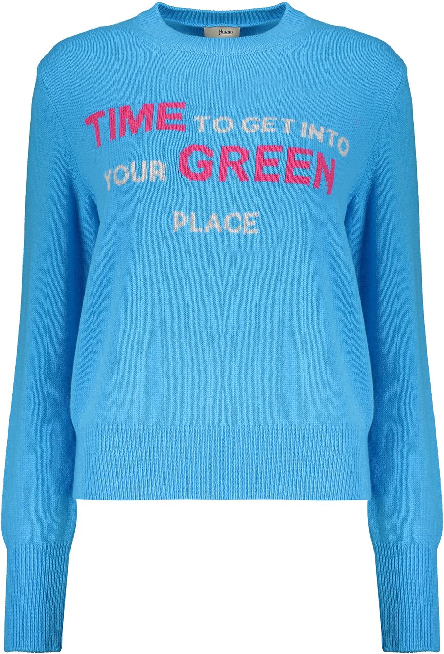 Herno Crew-neck wool sweater Blauw