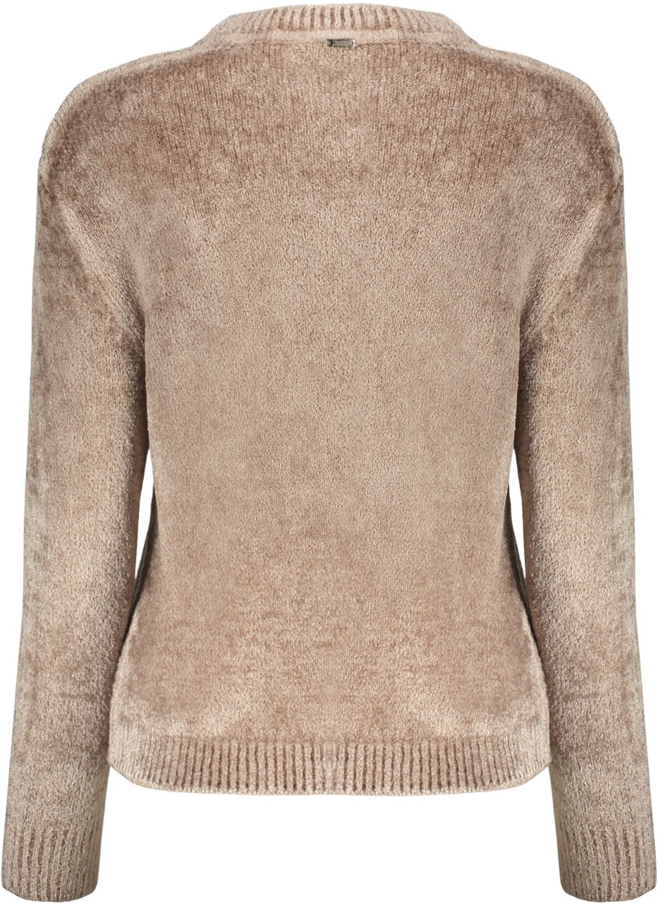 Herno Soft beige sweater with a round neckline Beige
