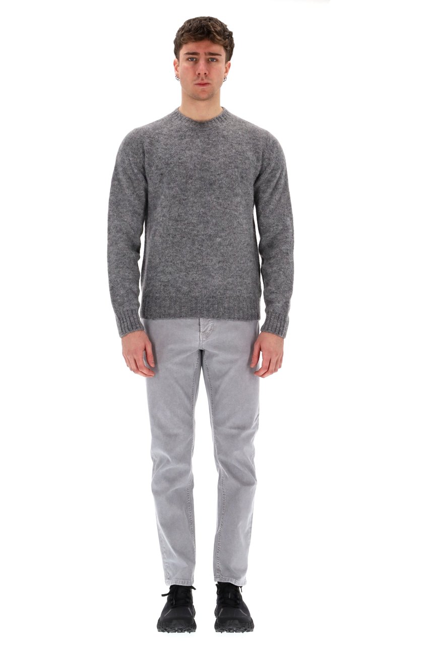 Herno Alpaca-Wool Crewneck Sweater Grijs