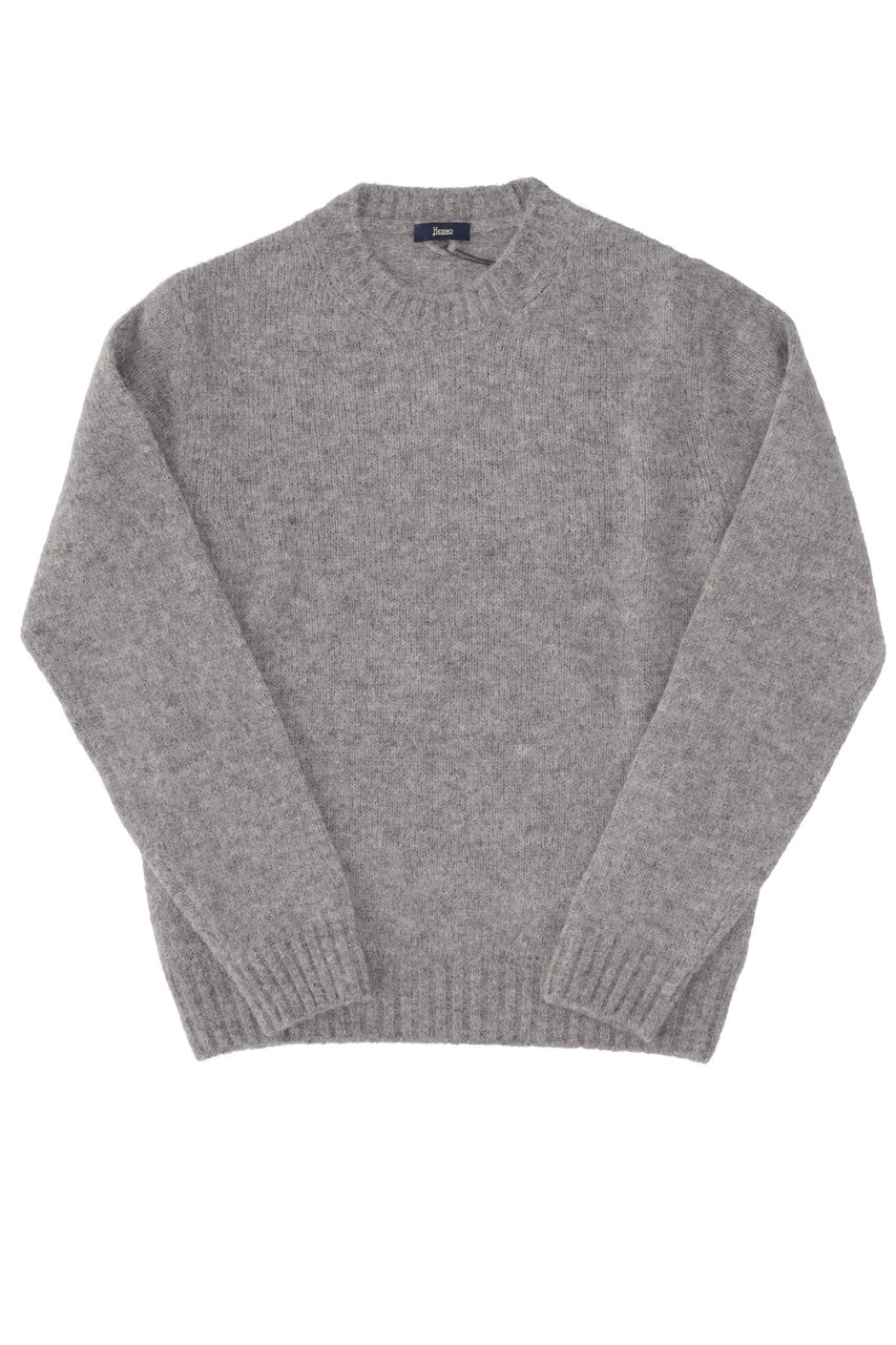 Herno Alpaca-Wool Crewneck Sweater Grijs