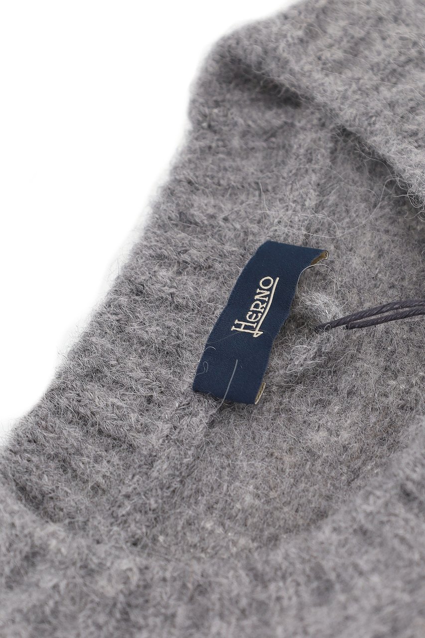 Herno Alpaca-Wool Crewneck Sweater Grijs