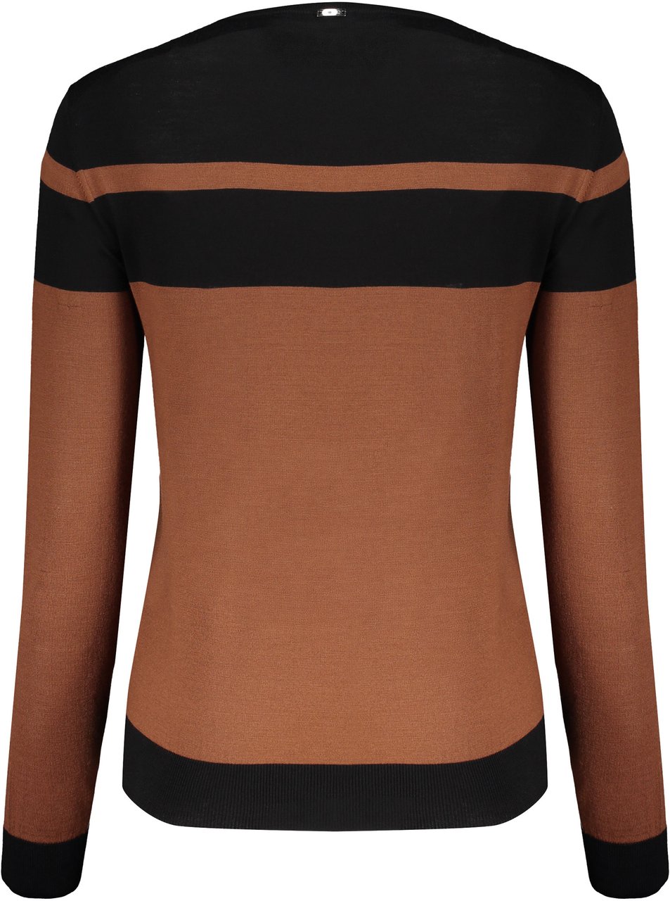 Herno Modern striped brown and black sweater Bruin