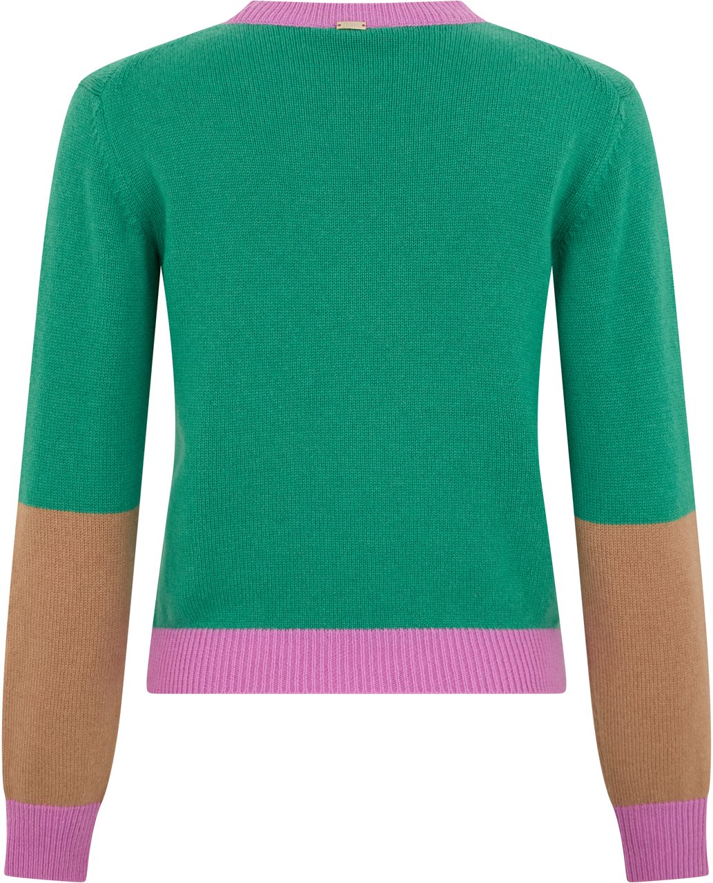 Herno Green cashmere sweater with colorful details Groen
