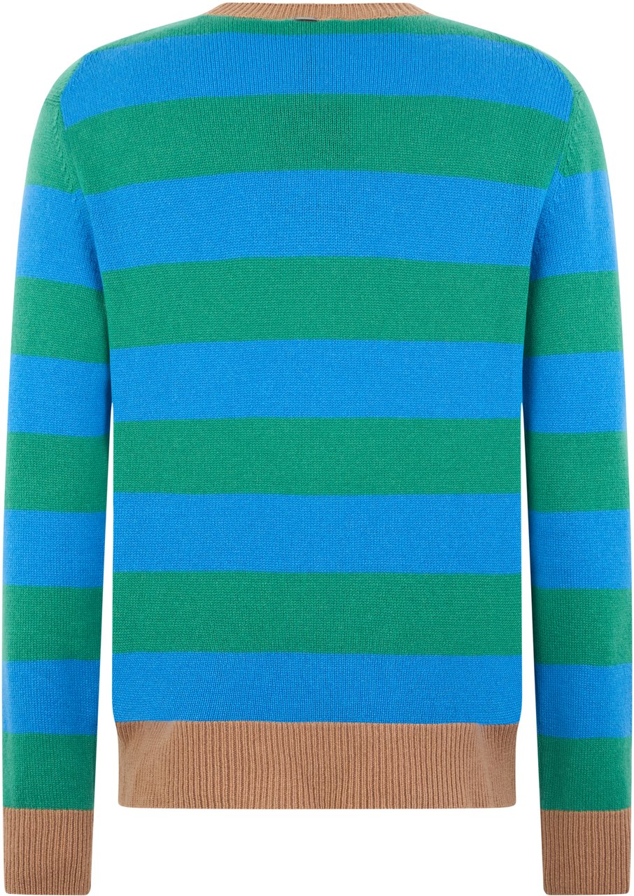 Herno Soft, comfortable, and casual striped sweater Blauw