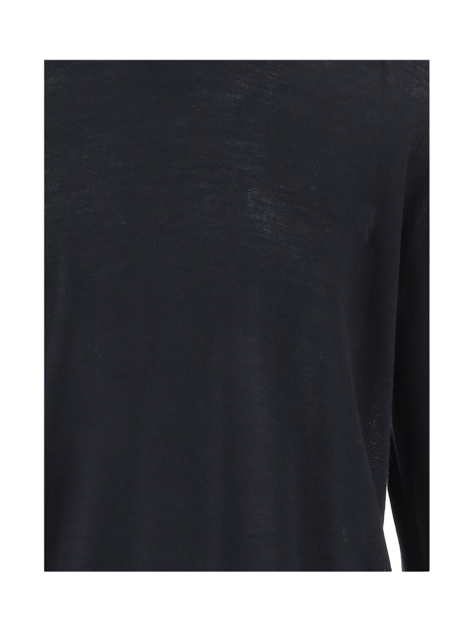 Herno Dark Navy Wool-Silk Blend Sweater Zwart