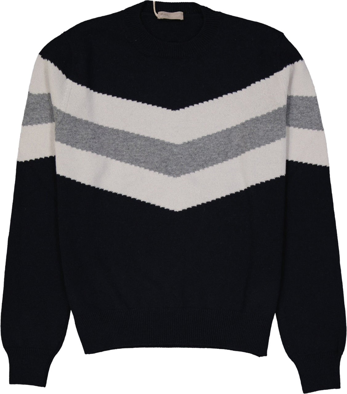 Herno Herno  zigzag-stripe sweater Blauw