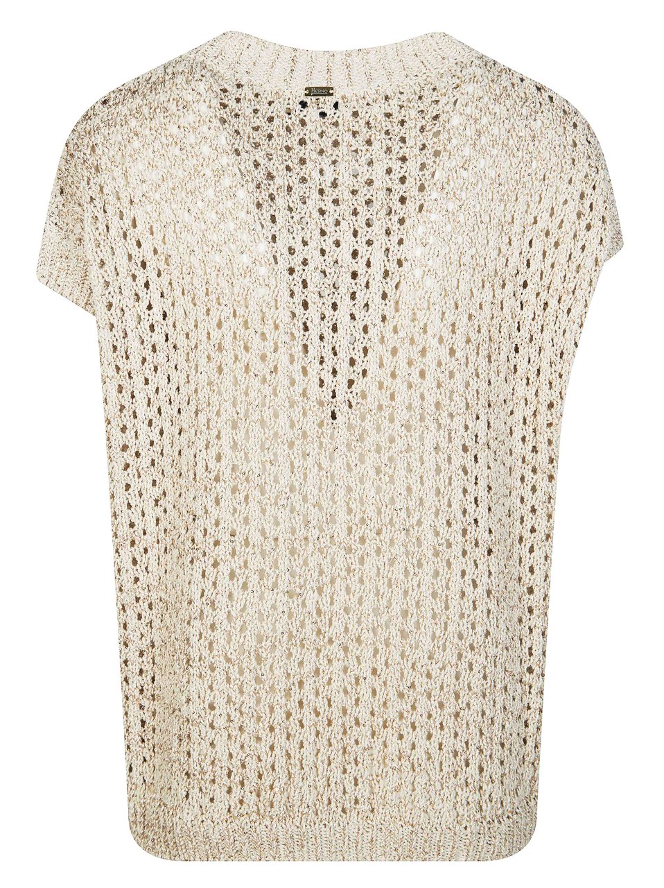 Herno Neutral Open Knit Sleeveless Top Grijs