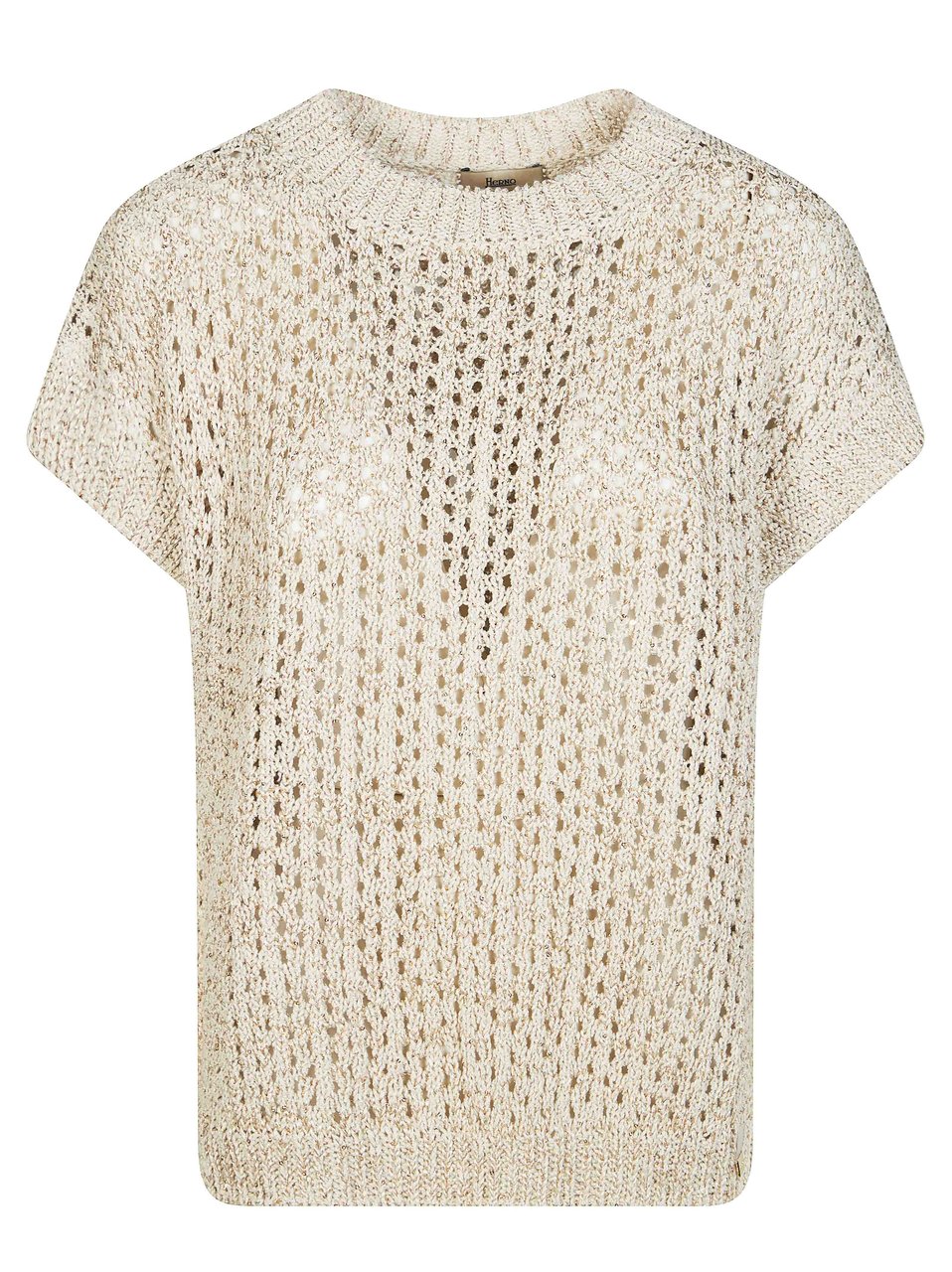 Herno Neutral Open Knit Sleeveless Top Grijs