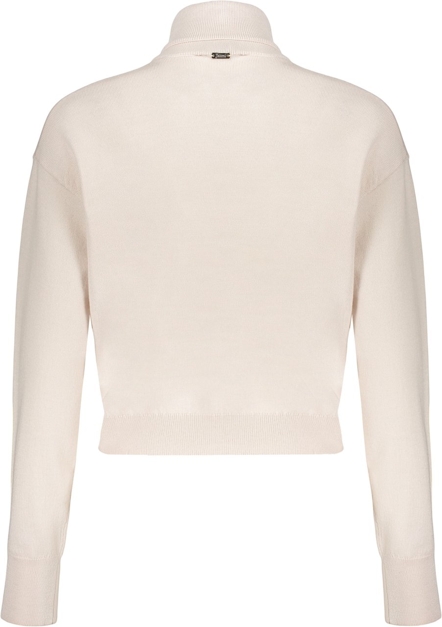 Herno Beige cropped sweater with long sleeves Beige