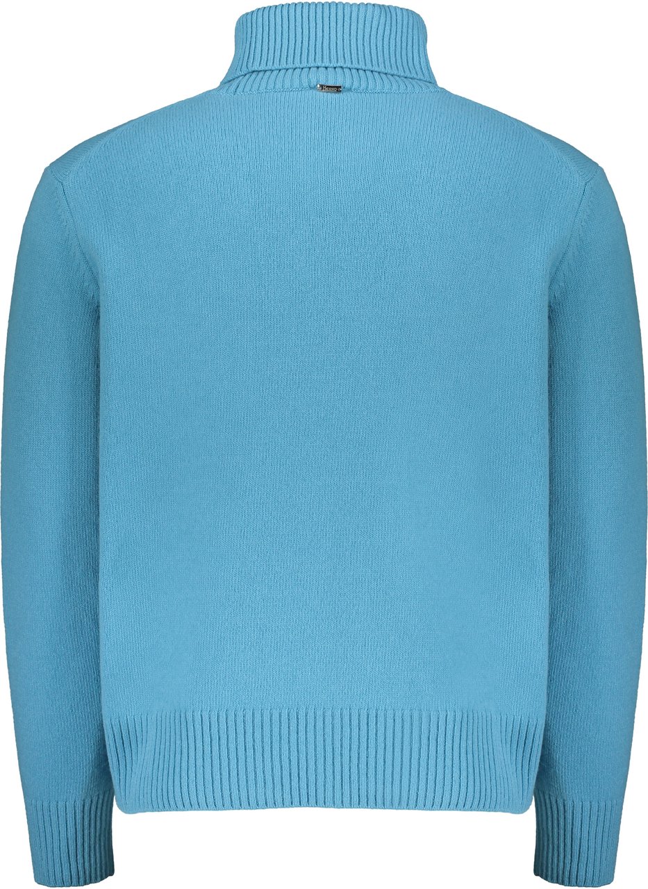 Herno Wool turtleneck sweater Blauw