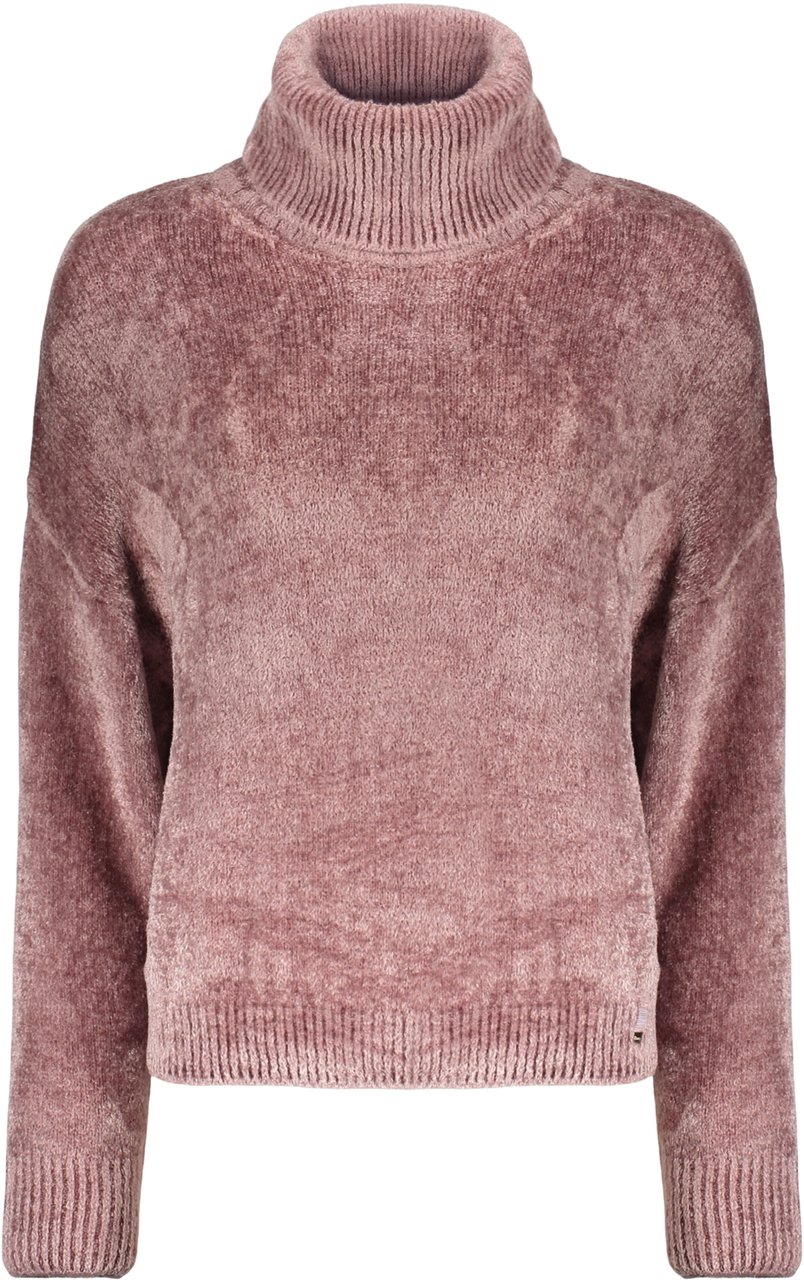 Herno Pink sweater with a high elegant collar Roze