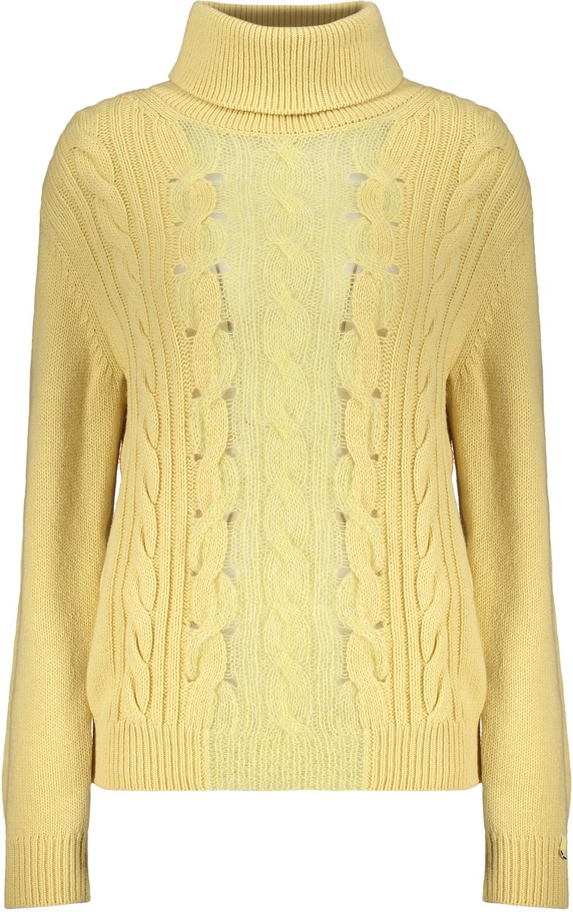Herno Yellow high-neck sweater in soft knit Geel
