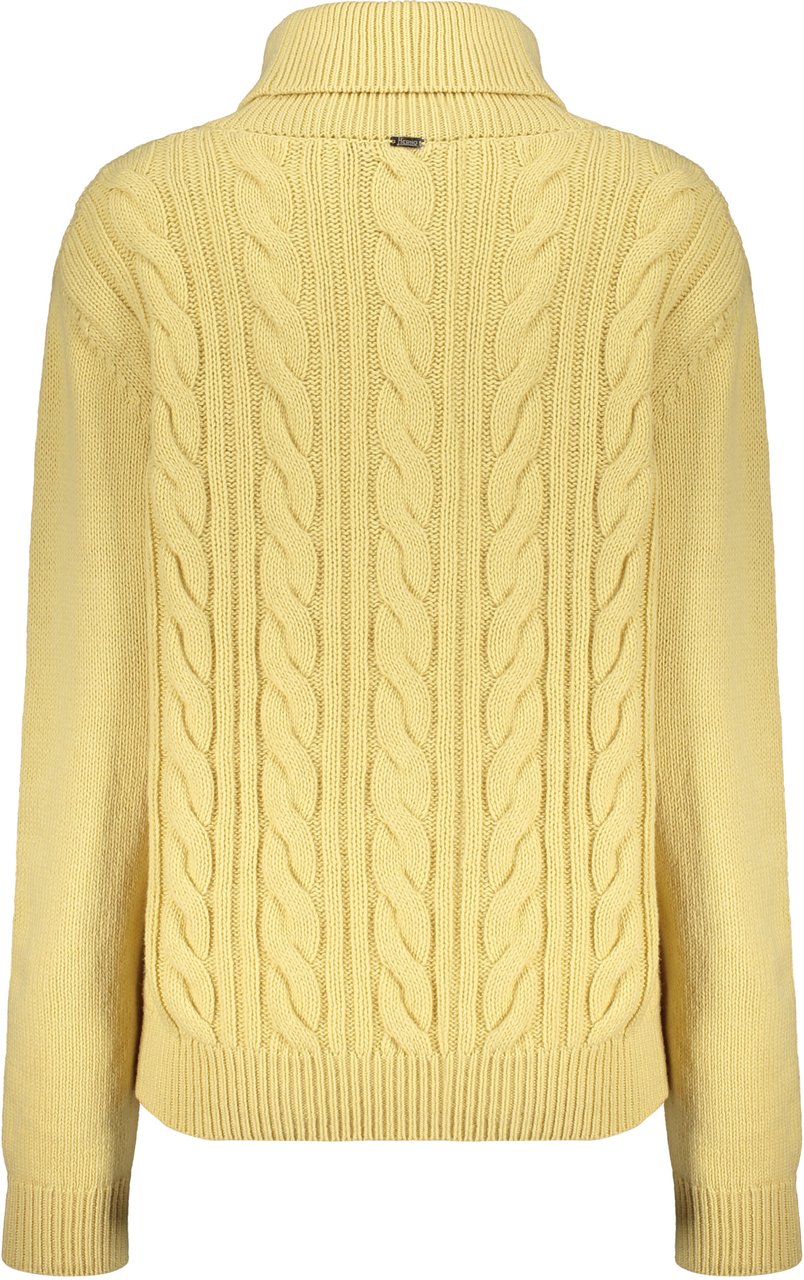 Herno Yellow high-neck sweater in soft knit Geel