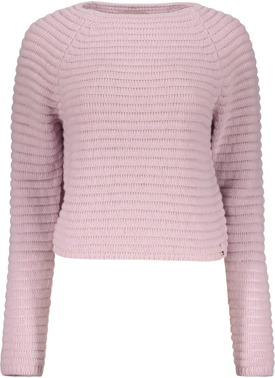 Herno Fashionable long-sleeve pink cropped sweater Roze
