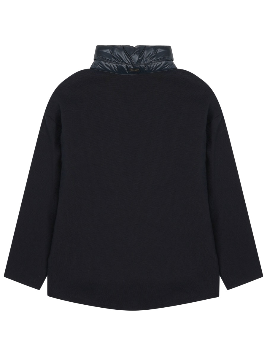 Herno Padded Contrasting Sleeves Cotton Down Jacket Zwart