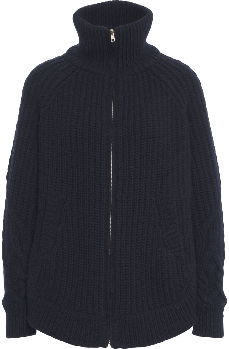 Herno Knit cardigan with zipper Blauw