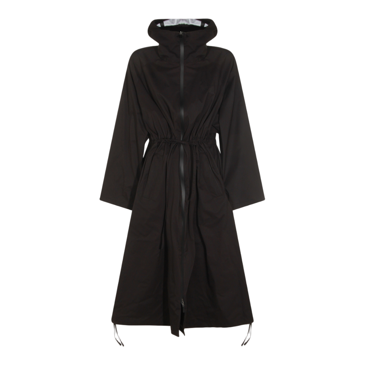 Herno Long High-Collar Jacket with Adjustable Waist Zwart