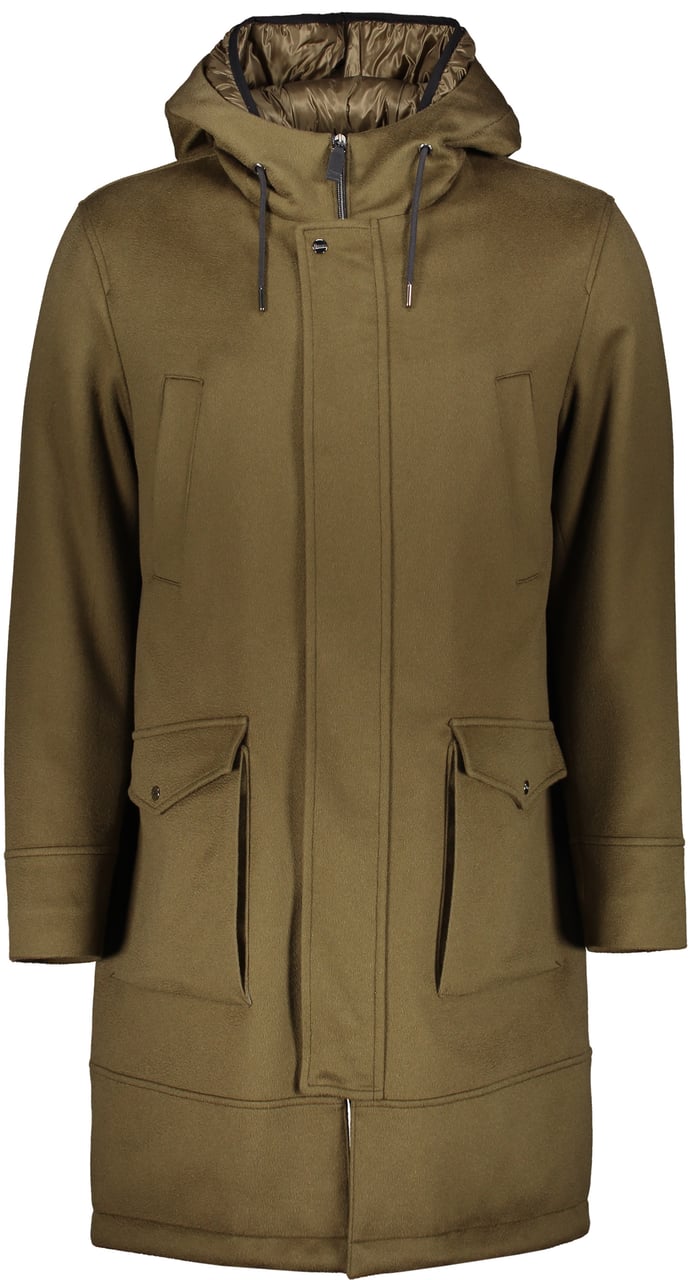 Herno Long jacket olive color Groen