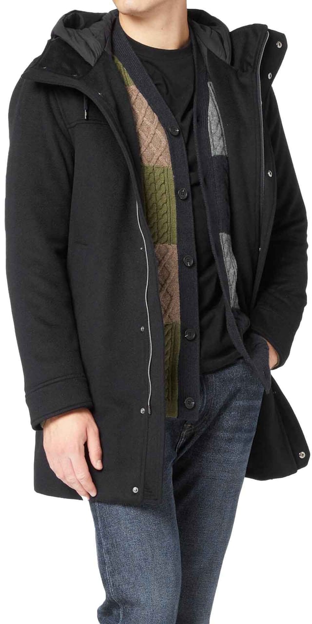 Herno HERNO Wool Cashmere Hooded Coat Zwart