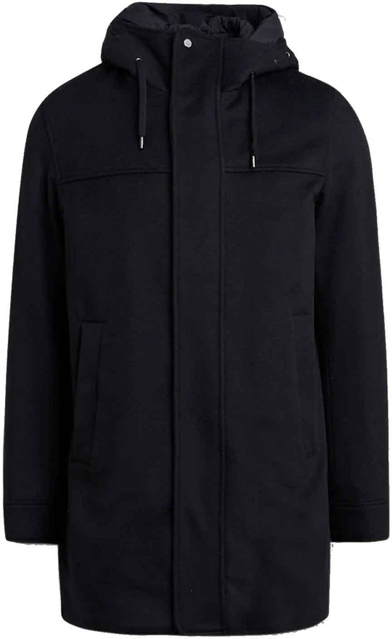 Herno HERNO Wool Cashmere Hooded Coat Zwart