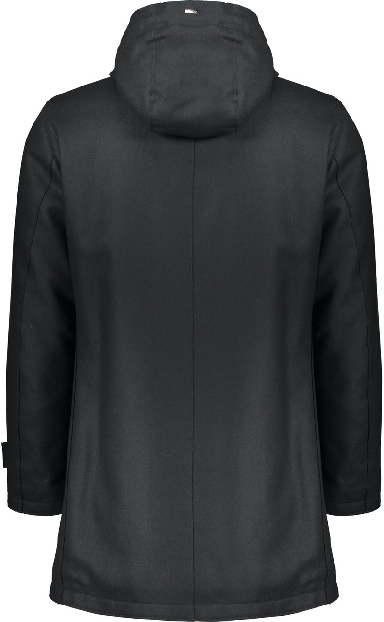 Herno Black padded jacket with adjustable hood Blauw